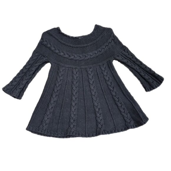 GAP Women's Y2K Baby Doll Style Cable Knit Sweater Gray Size S - Picture 2 of 5